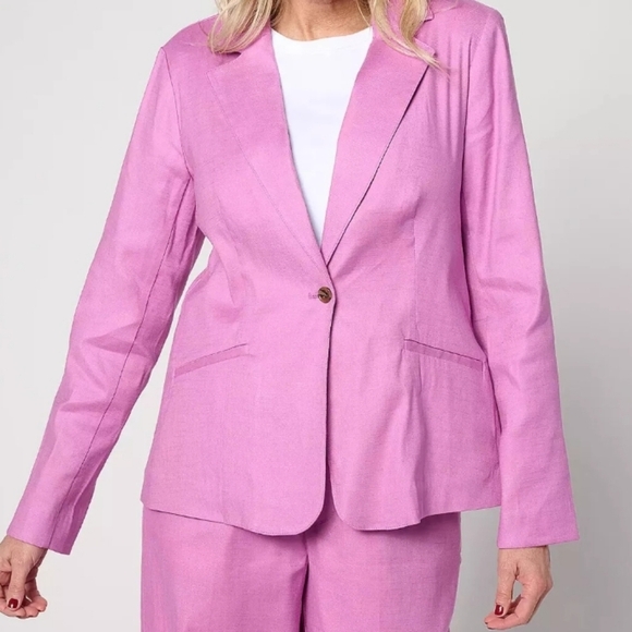 Estudio Park  Blazer Lightweight Relaxed Fit Linen Blend Size 2x NwOT - Picture 1 of 9